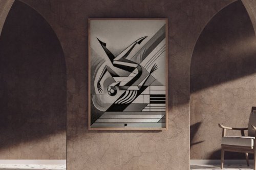 Gestürzte Figur im architektonischen Raum – Dynamik, Auflösung, Transformation