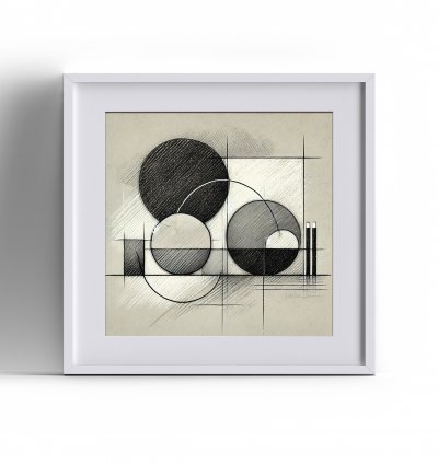 WANDBILD »Balance der Formen« 30×30 cm mit Passepartout ohne Rahmen