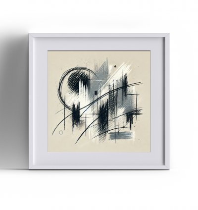 WANDBILD »Schraffur im Gleichgewicht« 30×30 cm mit Passepartout ohne Rahmen