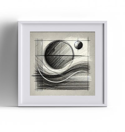 WANDBILD »Geometrien der Strömung« 30×30 cm mit Passepartout ohne Rahmen